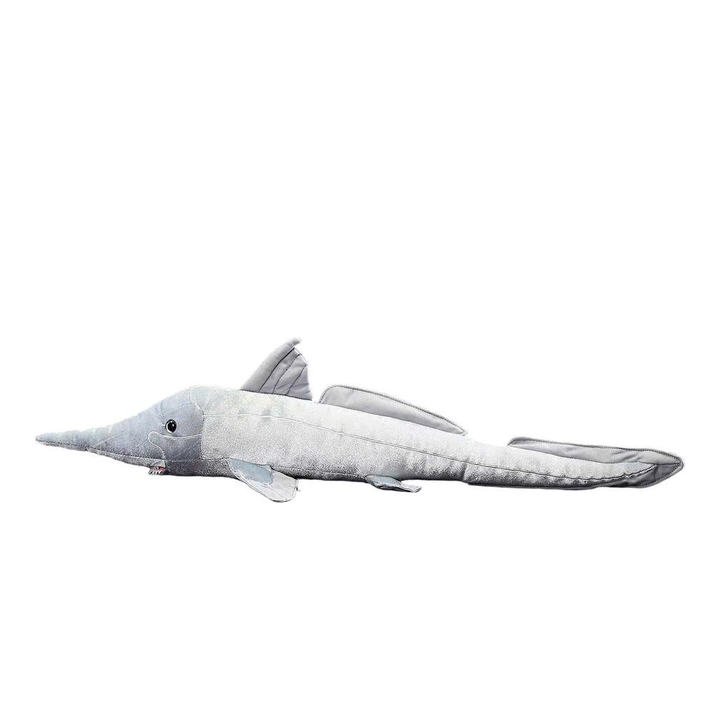 66CM Long-Snouted Silver Shark Plush Toy Realistic Ocean Animal