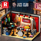 499pcs Jazz Club Street Scene Building Blocks Model Kit
