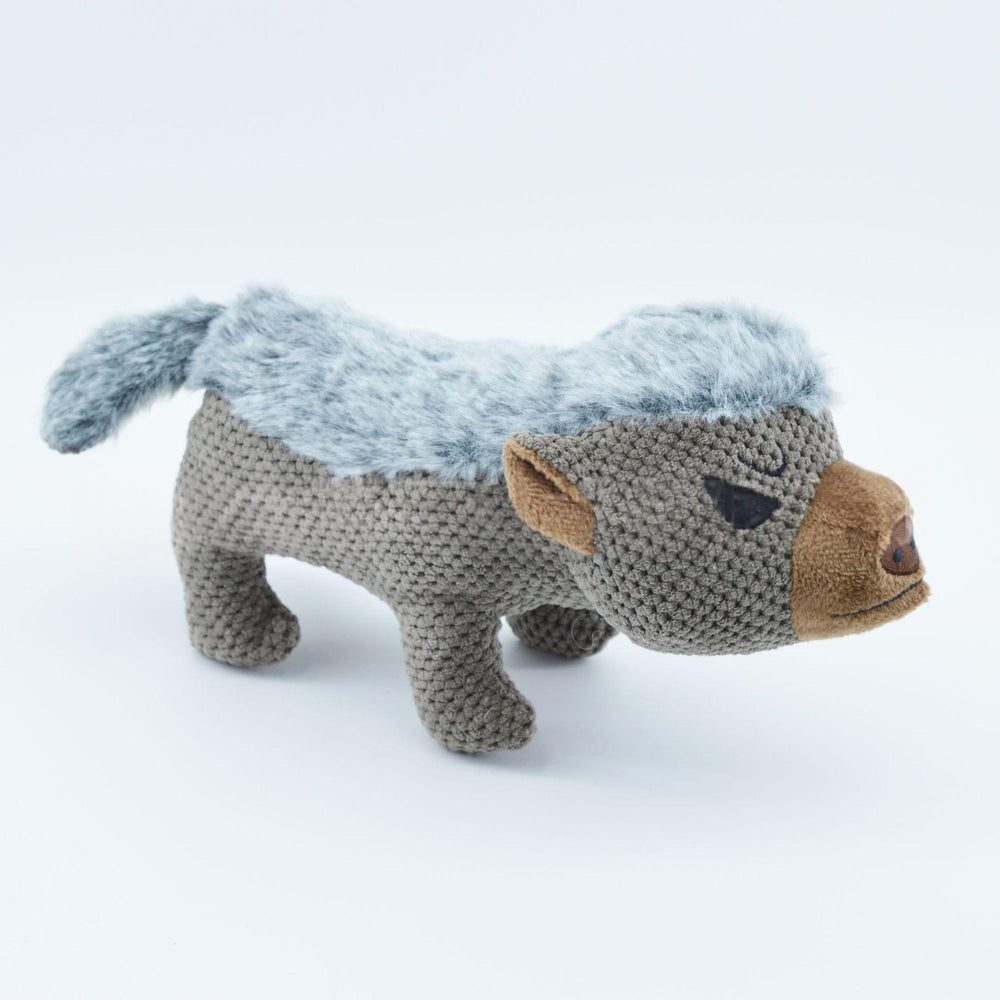 Standing, Flat-headed Plush Dog With A Squeaky Tummy And Embroidered Details