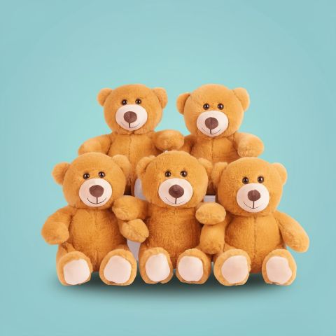 5-Pack 8'' Teddy Bear Plush Set | Soft Baby & Toddler Gifts | Toylvia
