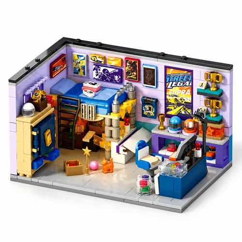 511pcs Racing Car Driver Bedroom building blocks model, clean studio product image