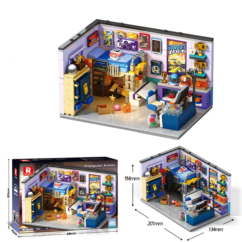 511pcs Racing Car Driver Bedroom Building Blocks Model