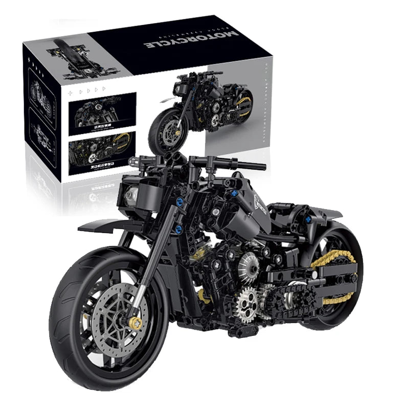 538pcs Classic Motorbike Moto Road Racer Building Blocks