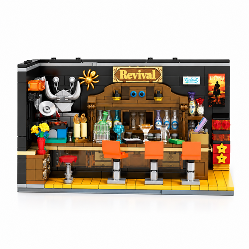 583PCS Old Bar Street Scene Building Blocks Model Kit