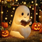 6-Inch Cute Ghost Reading Book Lamp Halloween Night Light