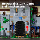 6609PCS Medieval Black Falcon's Castle Building Blocks Kit with Lights