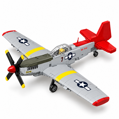 666pcs P-51 Mustang Fighter Plane Military Building Blocks Kit