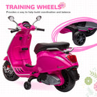 Licensed Vespa Kids Motorcycle 6V | Pink Toddler Scooter with FM Radio | ToyIvia