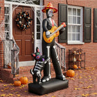 7.3FT Halloween Inflatable Ghostly Musician with Dog 6 LED Decor