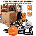 7FT Halloween Inflatable Lying Skeleton 7 LED Yard Decor