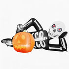 7FT Halloween Inflatable Lying Skeleton 7 LED Yard Decor