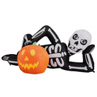 7FT Halloween Inflatable Lying Skeleton 7 LED Yard Decor