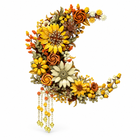 939PCS Golden Moon Flower Building Blocks Wall Decor Set on a clean white studio background without retail packaging.
