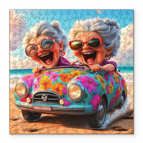 Assembled puzzle - all sizes — left three-quarter studio photo