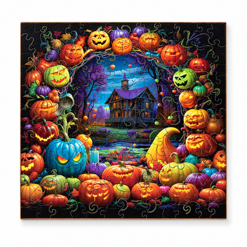 Assembled puzzle - all sizes — left three-quarter studio photo