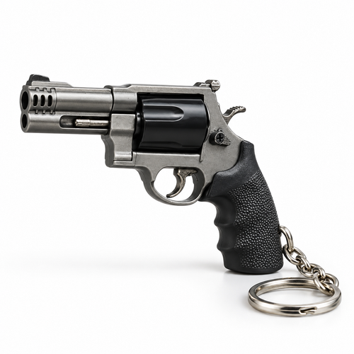 Mini Revolver Metal Keychain Collectible - Detachable Alloy - alternate view