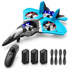 V17 Remote Control Stunt Plane; 2.4GHz Foam RC Drone; Blue; 3battery