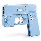 Blue IC380 folding phone toy gun left three-quarter studio image