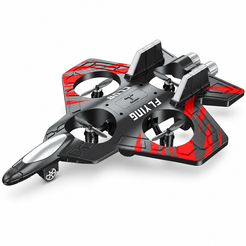 CZ01 Red RC EPP Foam Stunt Glider three-quarter left studio image