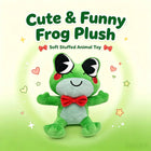 Cute Ribbit Frog Plush Toy - Soft Green Stuffed Animal Doll (24cm)