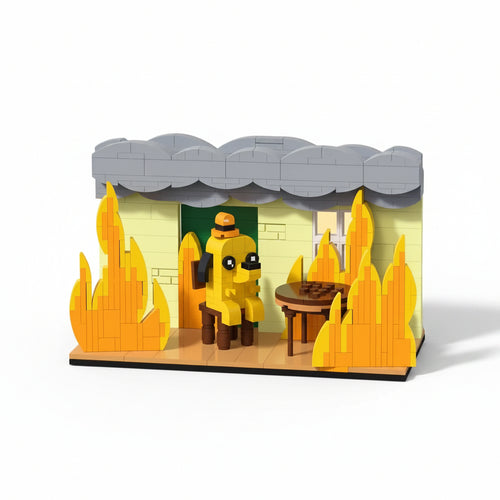 Toylvia™ 403PCS "This Is Fine" Dog Building Block Set - Funny Desktop Meme Scene Model