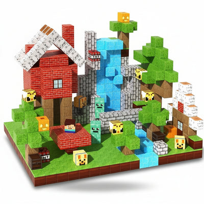 Toylvia™ 100PCS Magnetic Mine World Building Blocks - Creative Forest House Cube Set (2025 Edition)