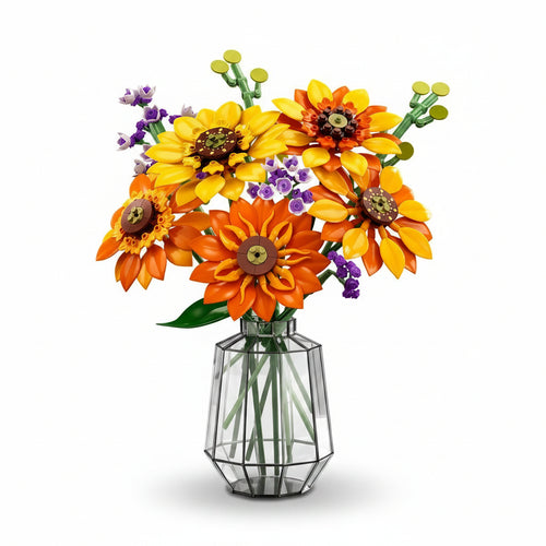 Sunflower Bouquet Building Set | 1011PCS Botanical with Lights | ToyIvia