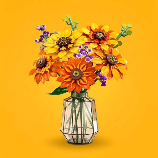 Sunflower Bouquet Building Set | 1011PCS Botanical with Lights | ToyIvia