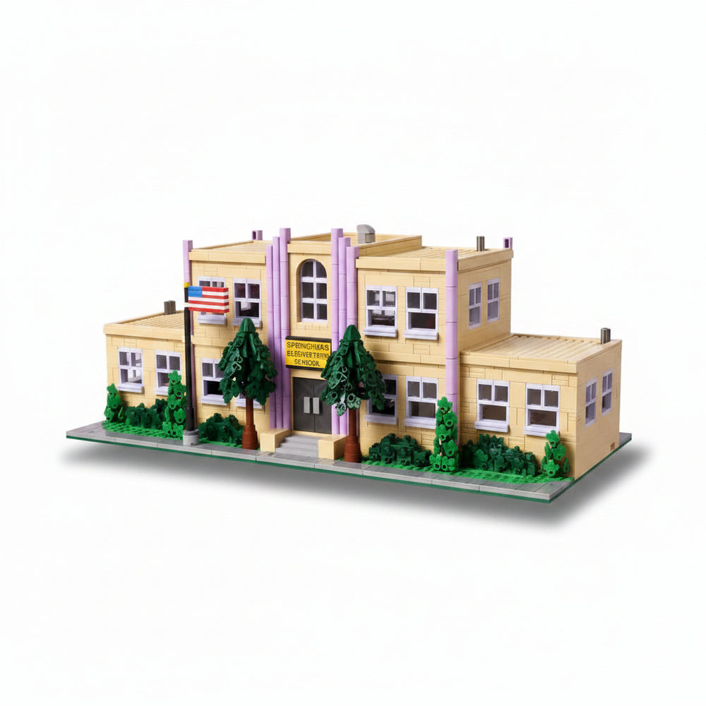 Springfield School Building Blocks Set - 3500PCS Cartoon Architecture