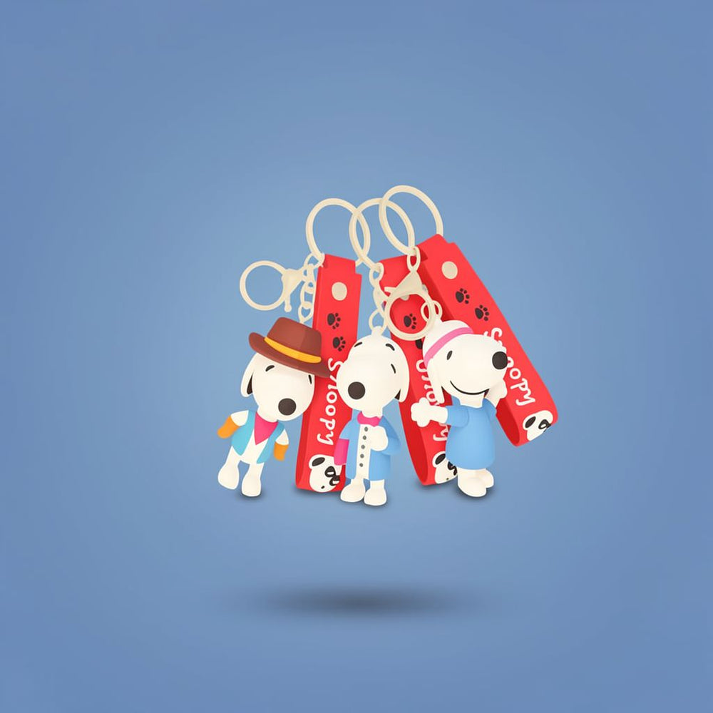 Snoopy Silicone Doll Keychain - Cute Cartoon Bag & Car Pendant