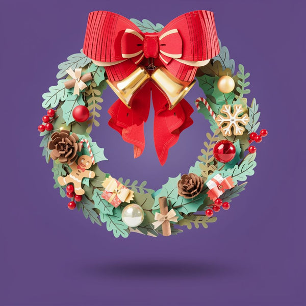 Rolife 3D Wooden Christmas Wreath | 252PCS DIY LED Decor | ToyIvia