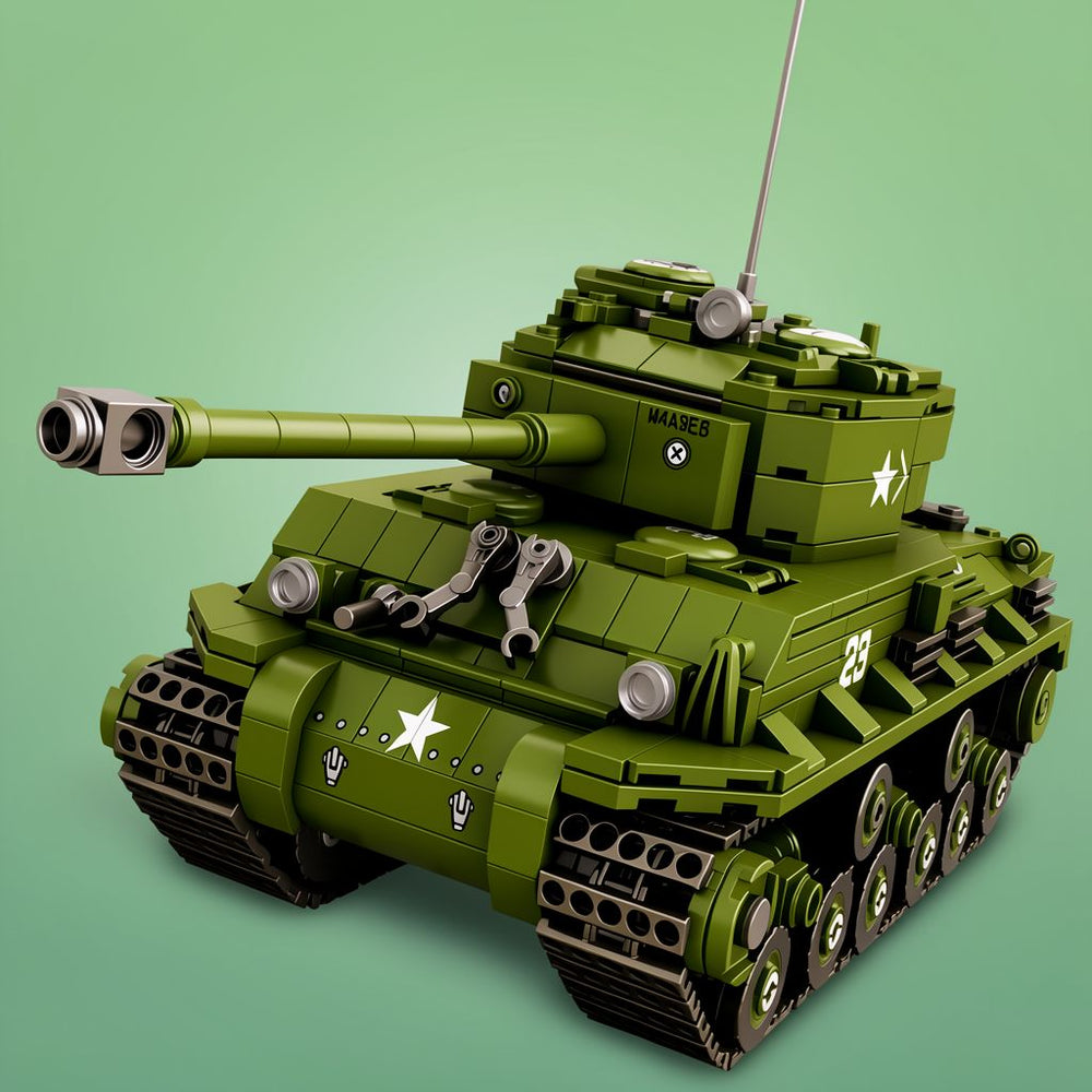 Reobrix M4A3E8 Sherman Tank Building Kit - 836PCS WWII US Army Model