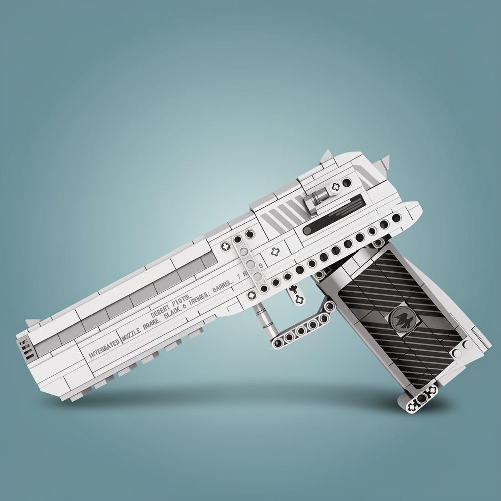 Reobrix Desert Eagle Building Set - Realistic DIY Pistol Model (408 Pcs)