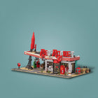 Red Abandoned Gas Station Building Set | 2221PCS Doomsday House | Toylvia