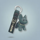 Punk French Bulldog Keychain - PU Leather Dog Bag & Car Keyring | Toylvia™
