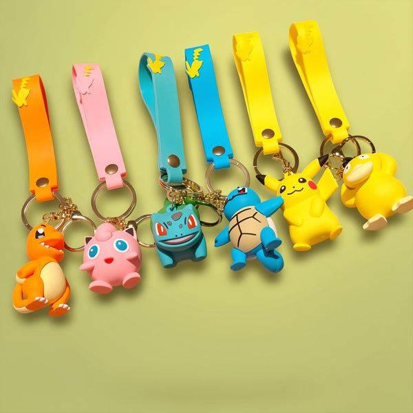 Pokémon Plush Keychain Hangers - Pikachu, Squirtle, Jigglypuff, Bulbasaur & Psyduck | Toylvia™