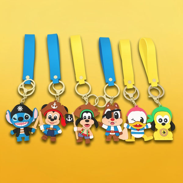 Pirate Cartoon PVC Keychain - Cute Character Bag & Car Charm