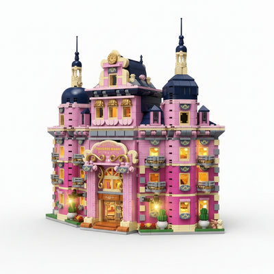 Pinkspire Estate House Building Set | 1815PCS Villa with Lights | ToyIvia