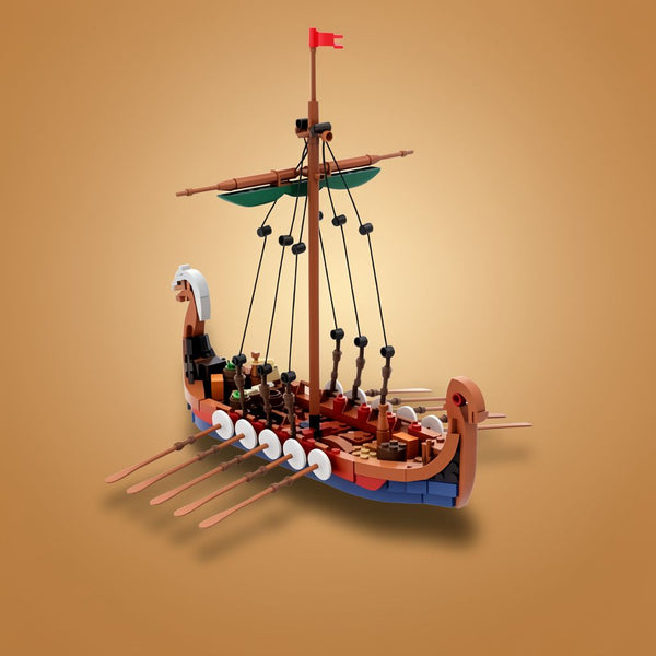 MOC Medieval Viking Ship Building Blocks Set (463 PCS) - Ocean Adventure Boat Model | Toylvia™