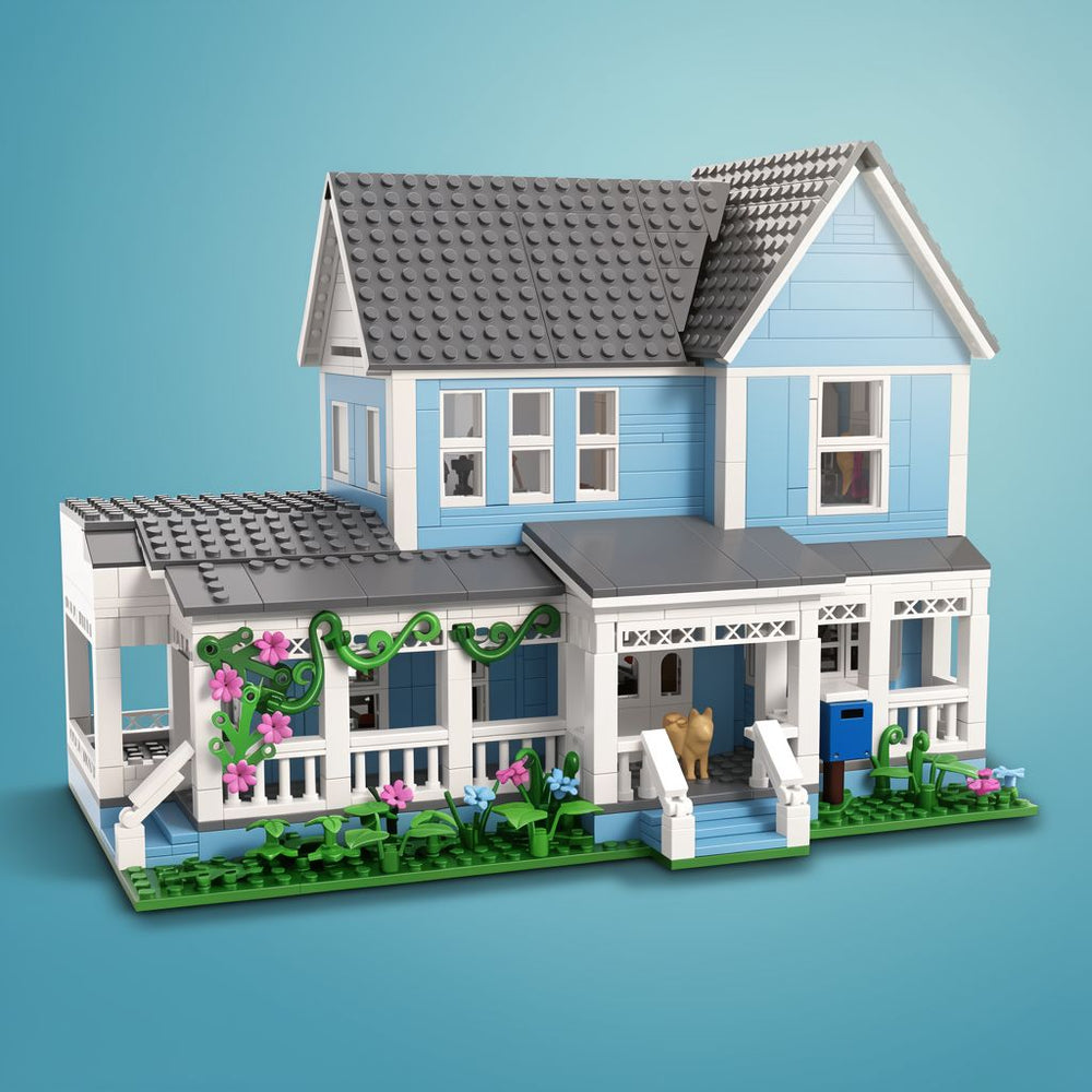 Lorelai Girls Movie House Building Set - 1107Pcs Blue Palace Model