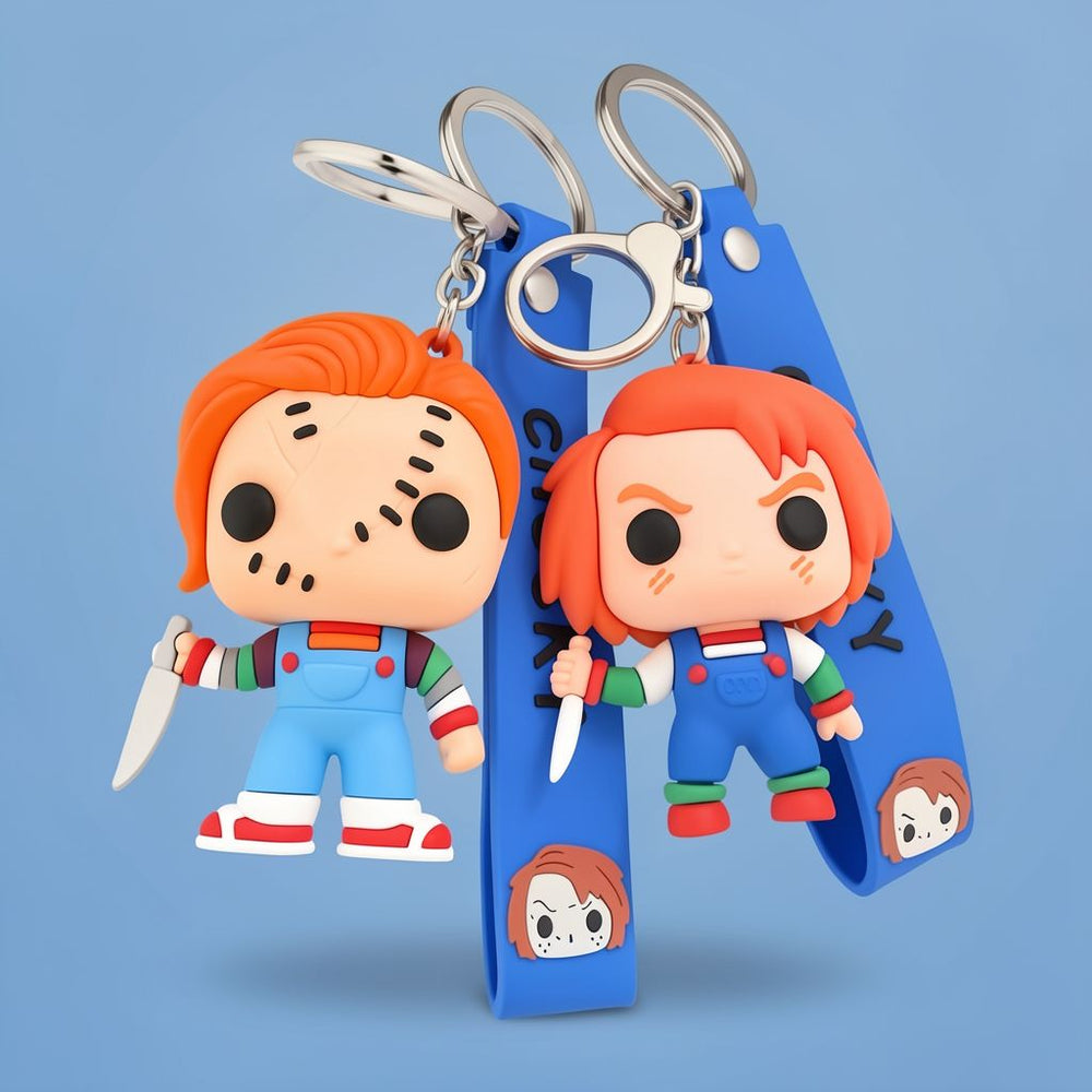 Horror Doll Chucky Cartoon Keychain - Cute Spooky Pendant for Bag & Car | Toylvia™