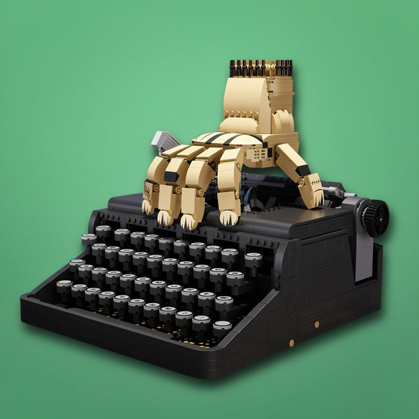 Gothic Typewriter Collectible Kit - Vintage Design Building Blocks Set