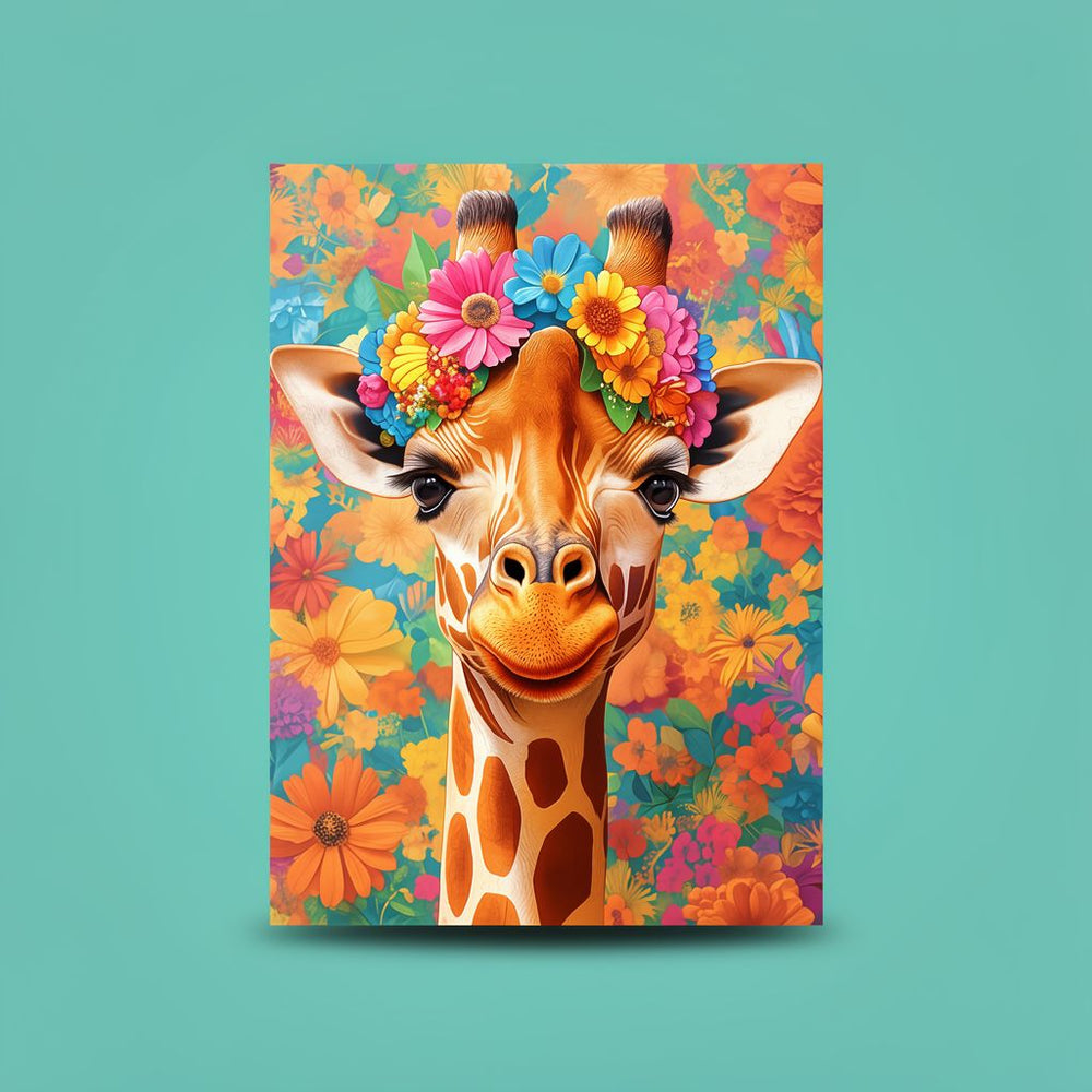 Giraffe Floral Art Jigsaw Puzzle for Adults - Premium Wildlife Animal Puzzle