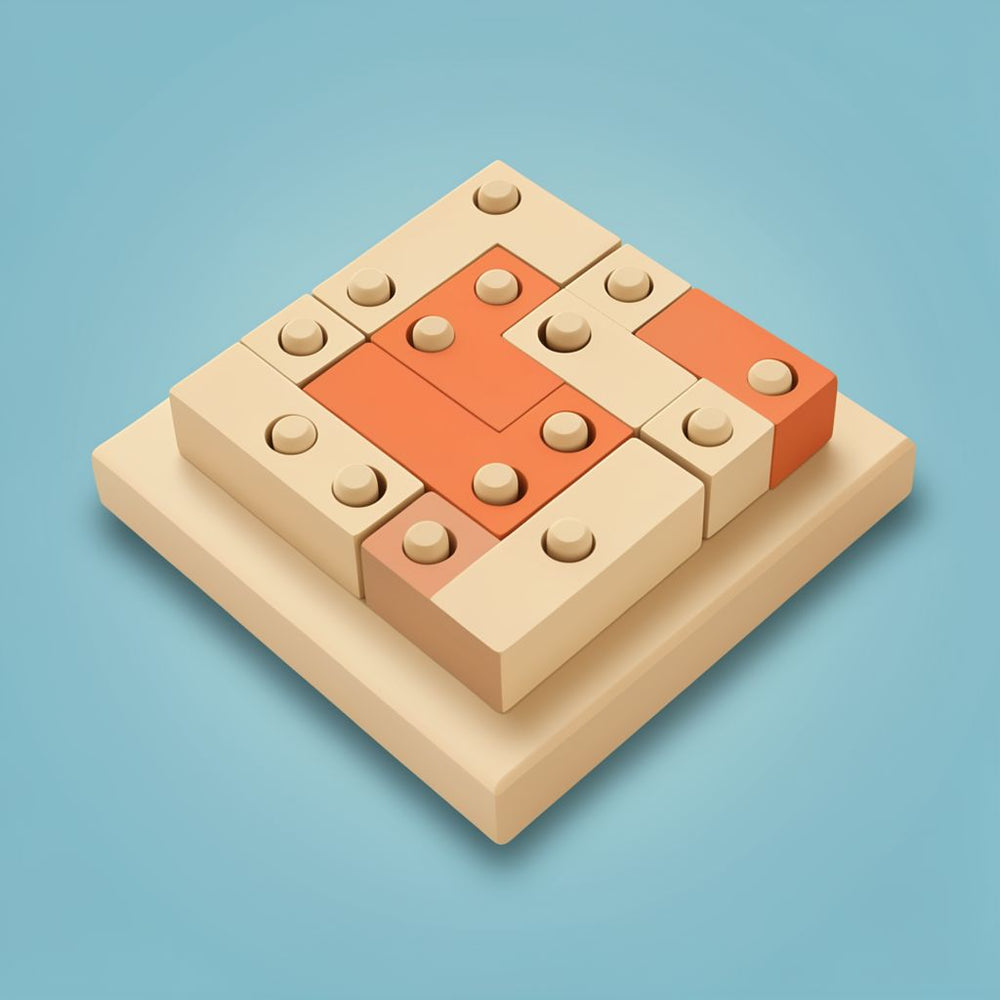Geometric Shape Wooden Logic Puzzle - IQ Brain Teaser for Kids & Teens