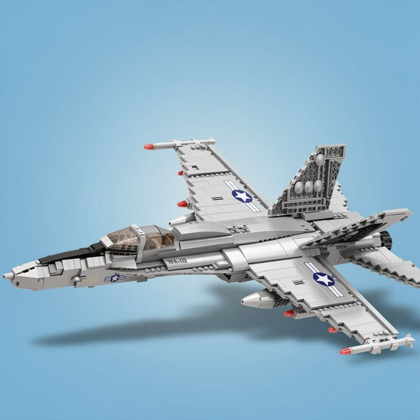 F-18 Strike Fighter Building Set | 1387PCS Military Jet Model | Toylvia