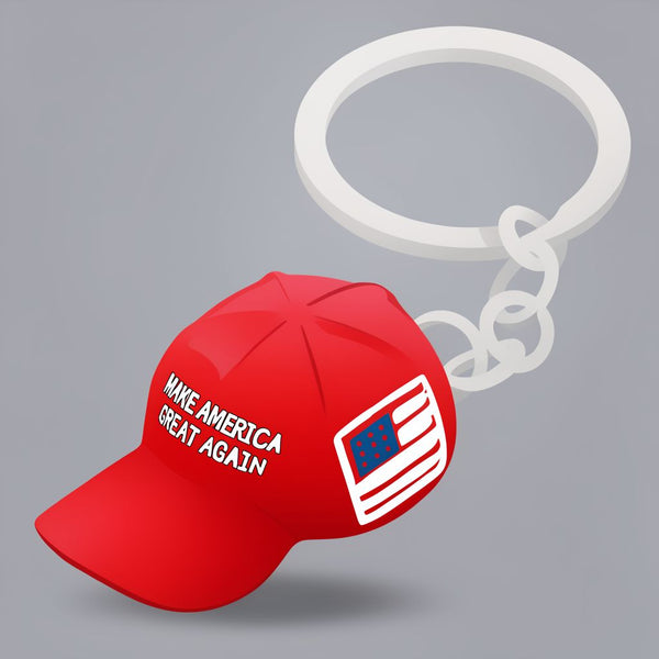 Donald Trump Metal Keychain 6-Pack | MAGA Hat & American Flag | ToyIvia