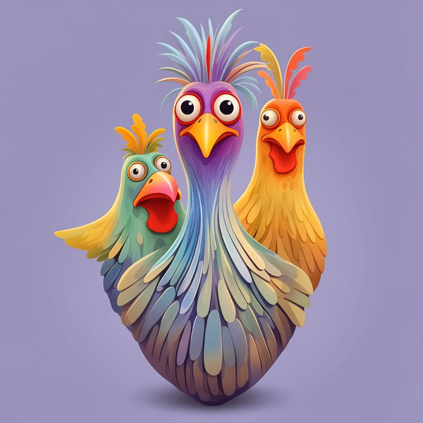 Colorful Chicken Wooden Jigsaw Puzzle - Irregular Animal Art Puzzle for Adults