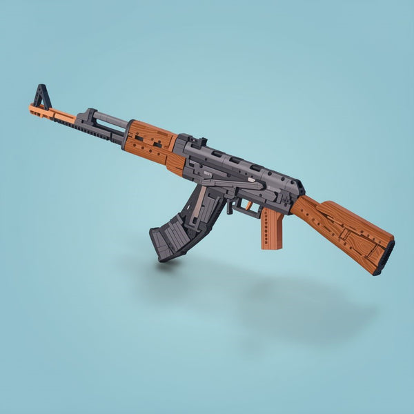 AK47 Assault Rifle Building Set | 1366PCS Shootable Model | ToyIvia