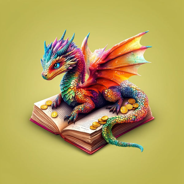 3D Dragon Wooden Jigsaw Puzzle for Adults | Irregular Animal Shape Fantasy Art - Toylvia™