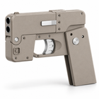 Gray IC380 folding phone toy gun left three-quarter studio image